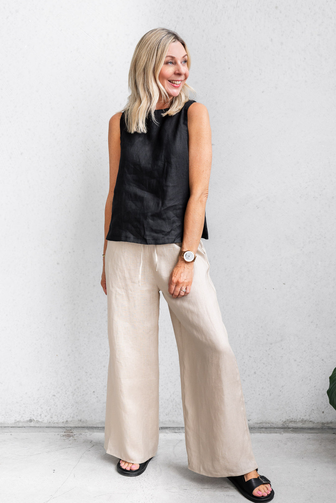 Darcy Linen Pant - Latte