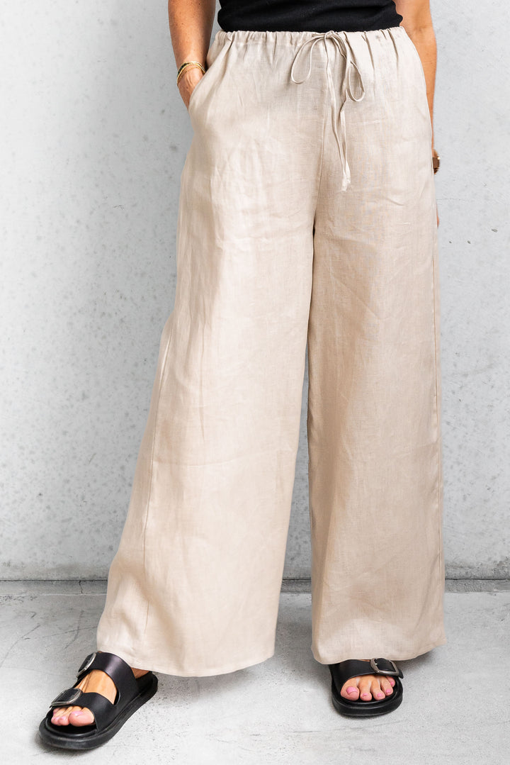 Darcy Linen Pant - Latte