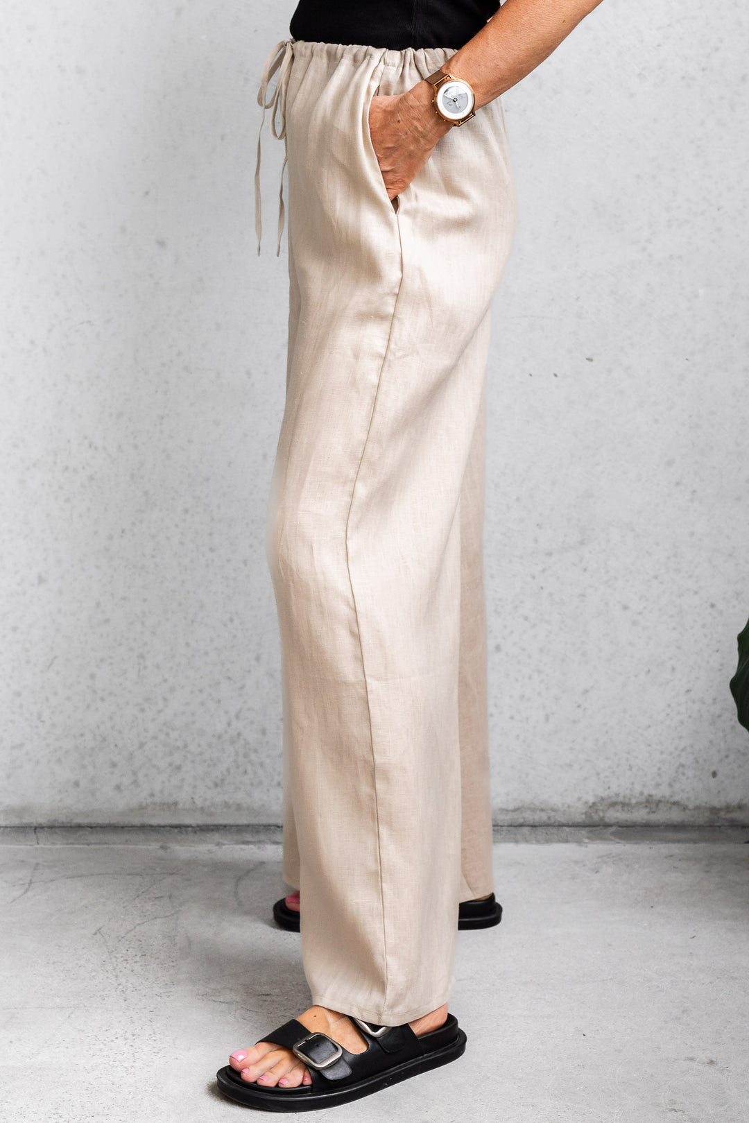 Darcy Linen Pant - Latte