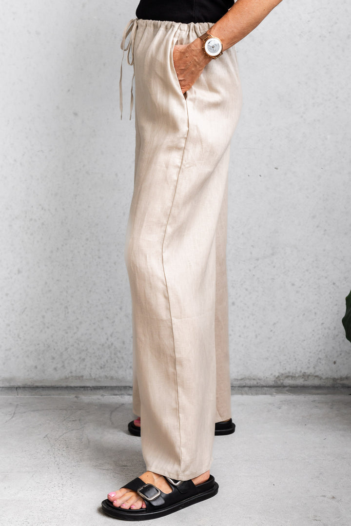 Darcy Linen Pant - Latte