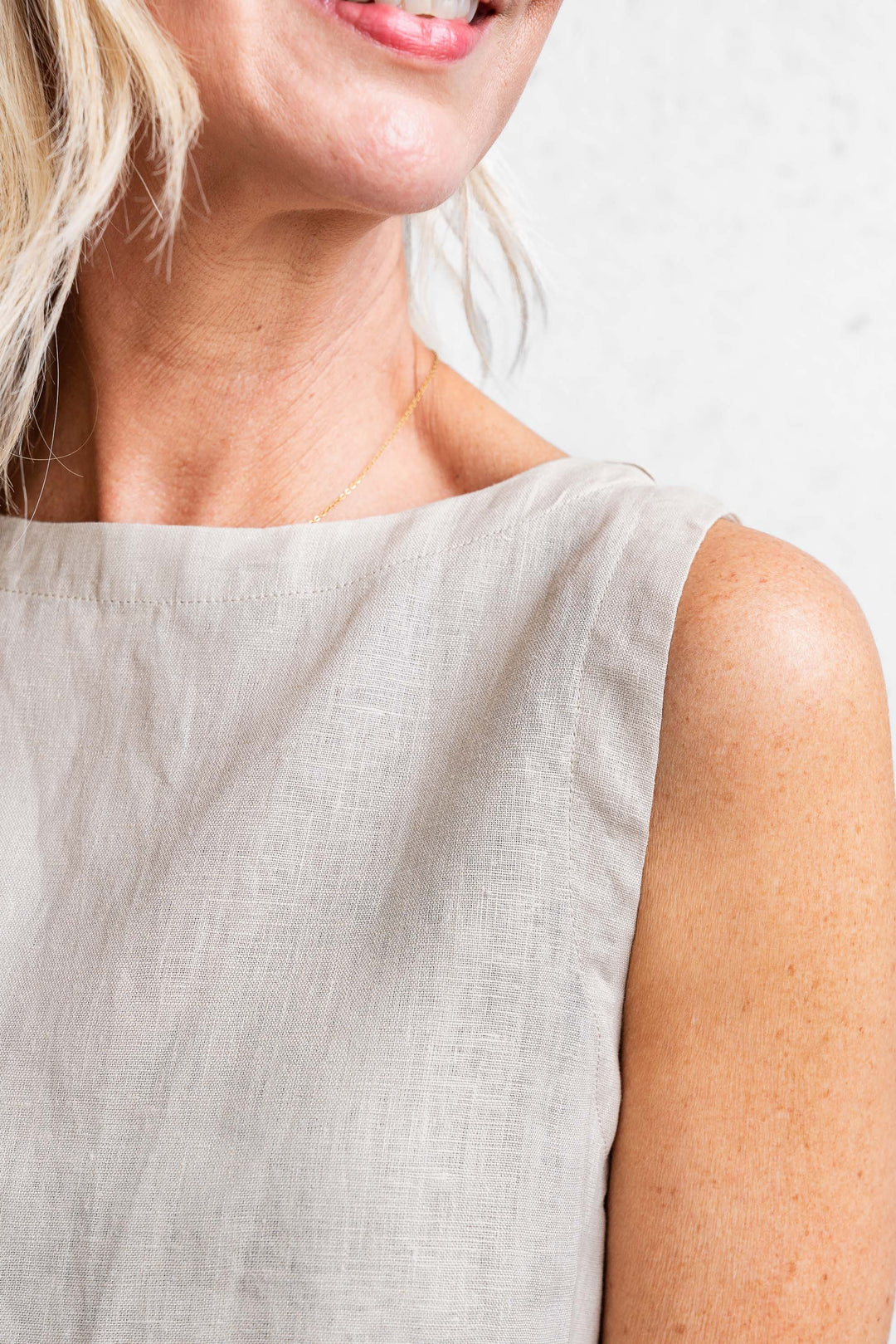 Linen Shell Tank - Latte