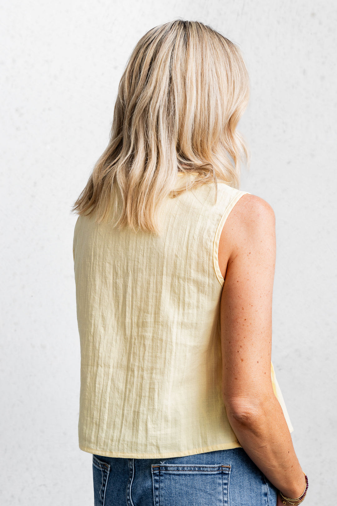 Abbi Tie Tank - Lemon Butter