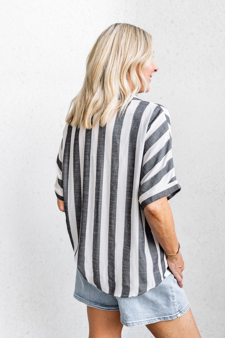 Stevie Stripe Shirt - Charcoal