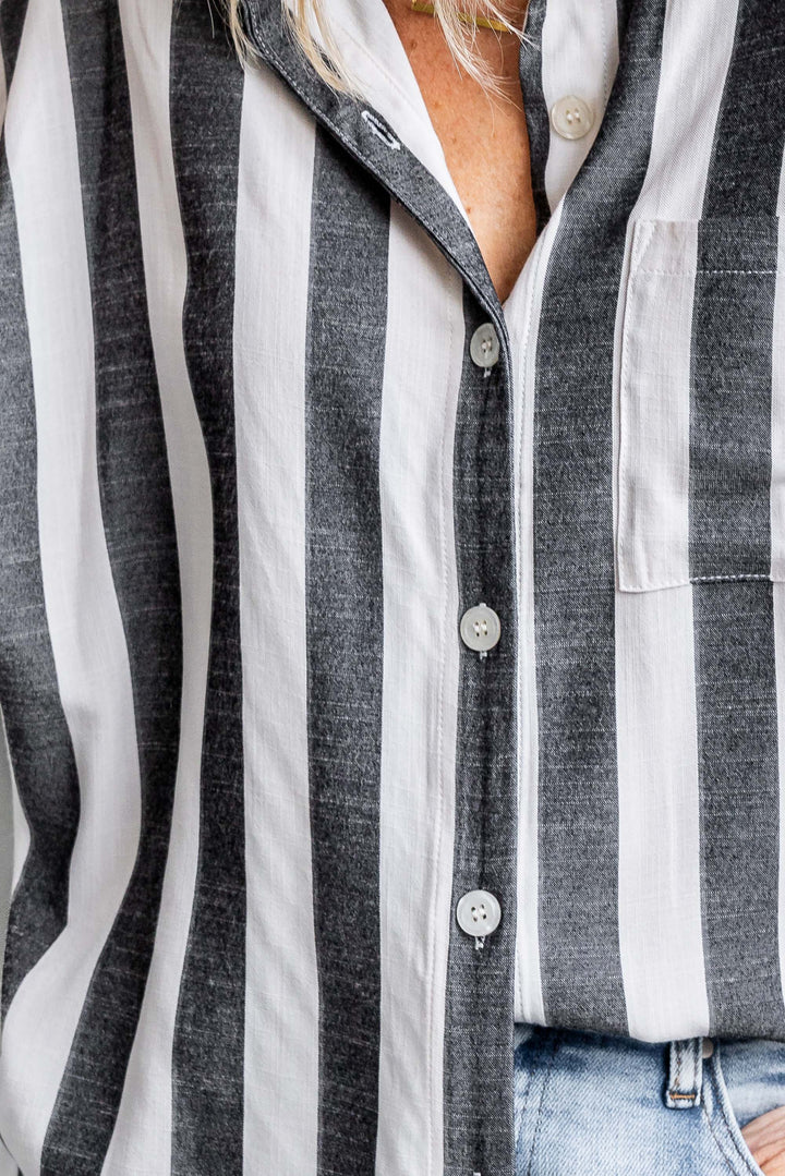 Stevie Stripe Shirt - Charcoal