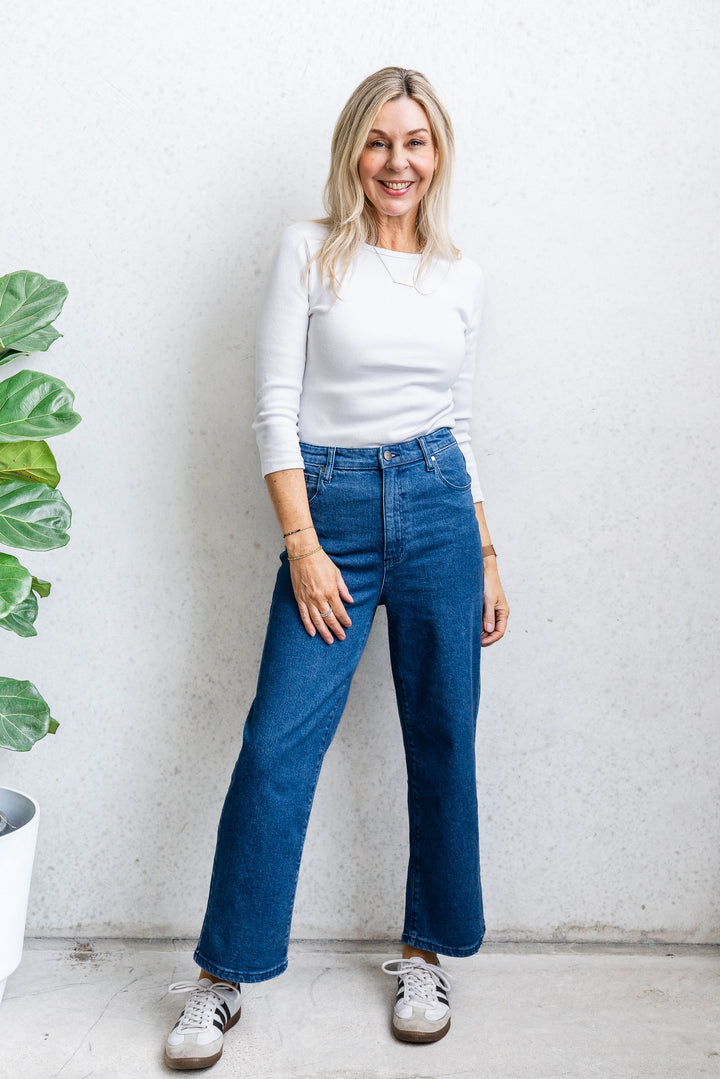 Cass Crop Jean - Blue