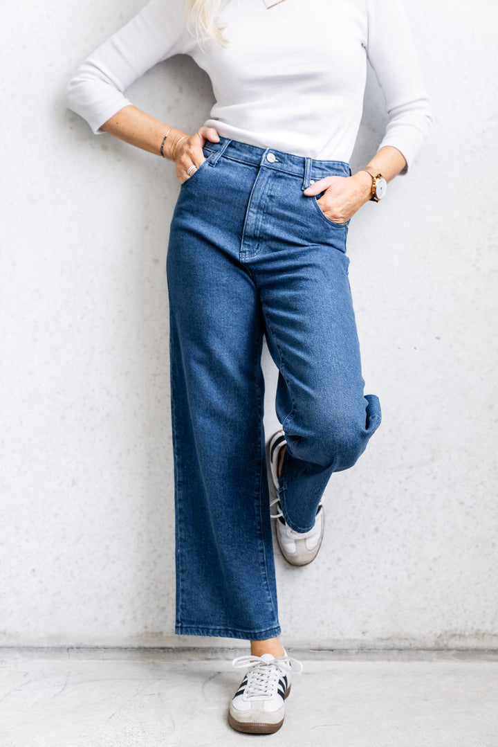 Cass Crop Jean - Blue