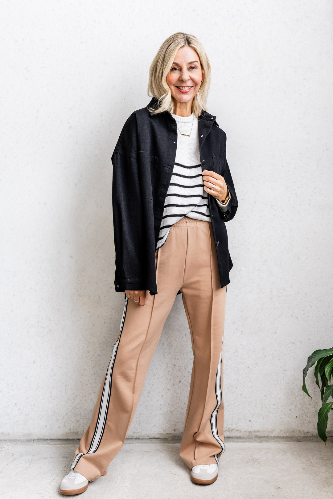 Lina Side Stripe Pant - Tan