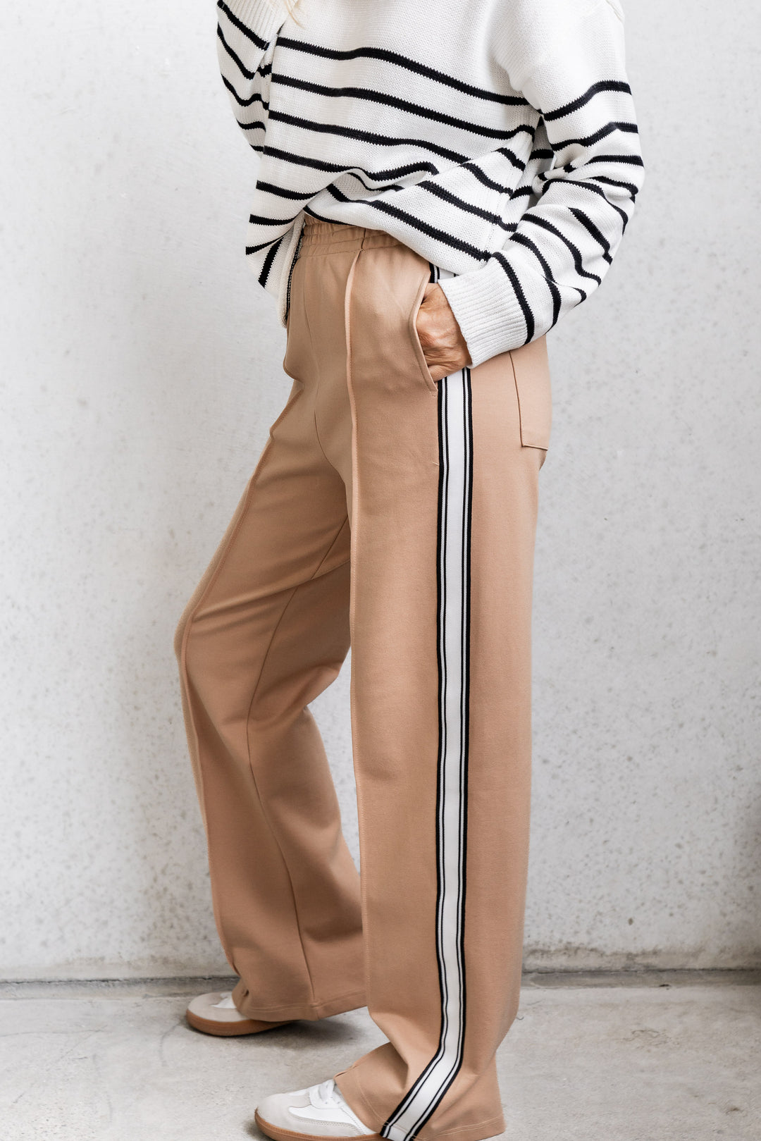 Lina Side Stripe Pant - Tan