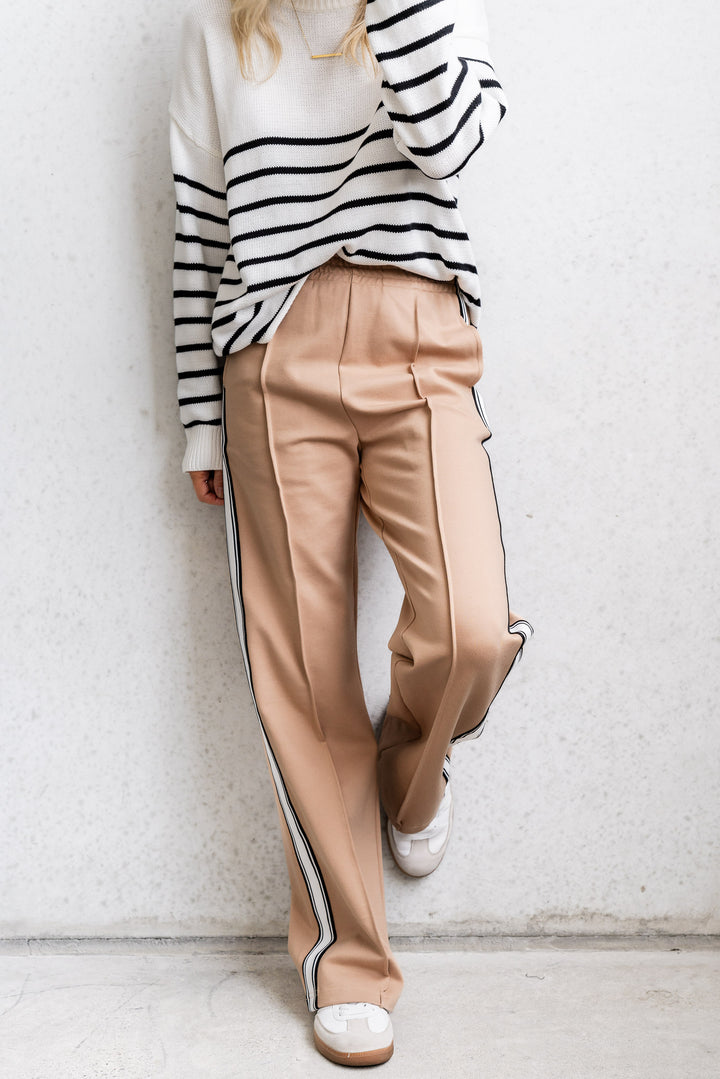 Lina Side Stripe Pant - Tan