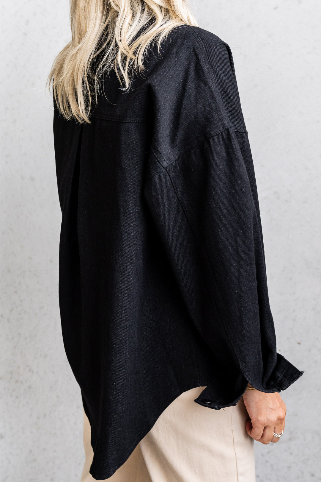 Sara Denim Shacket - Black