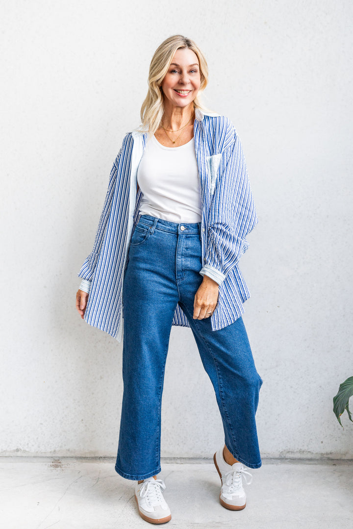 Cass Crop Jean - Blue