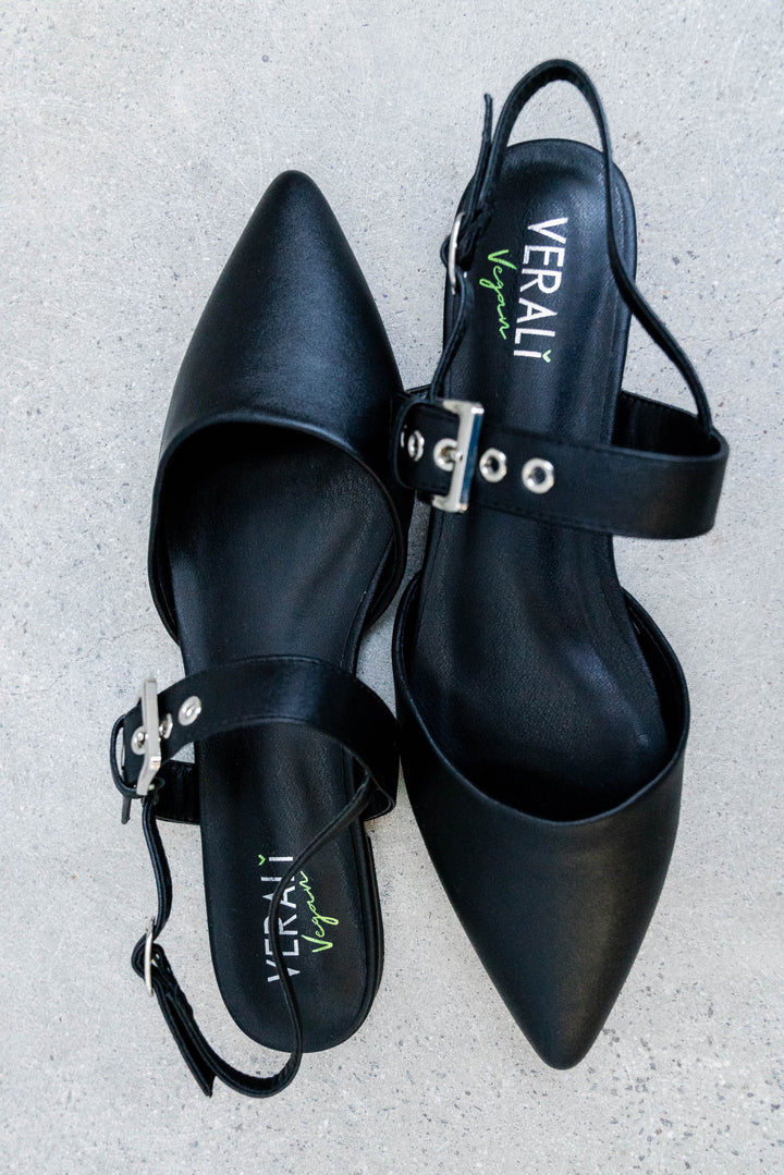 Idaho Sling Back Flats - Black