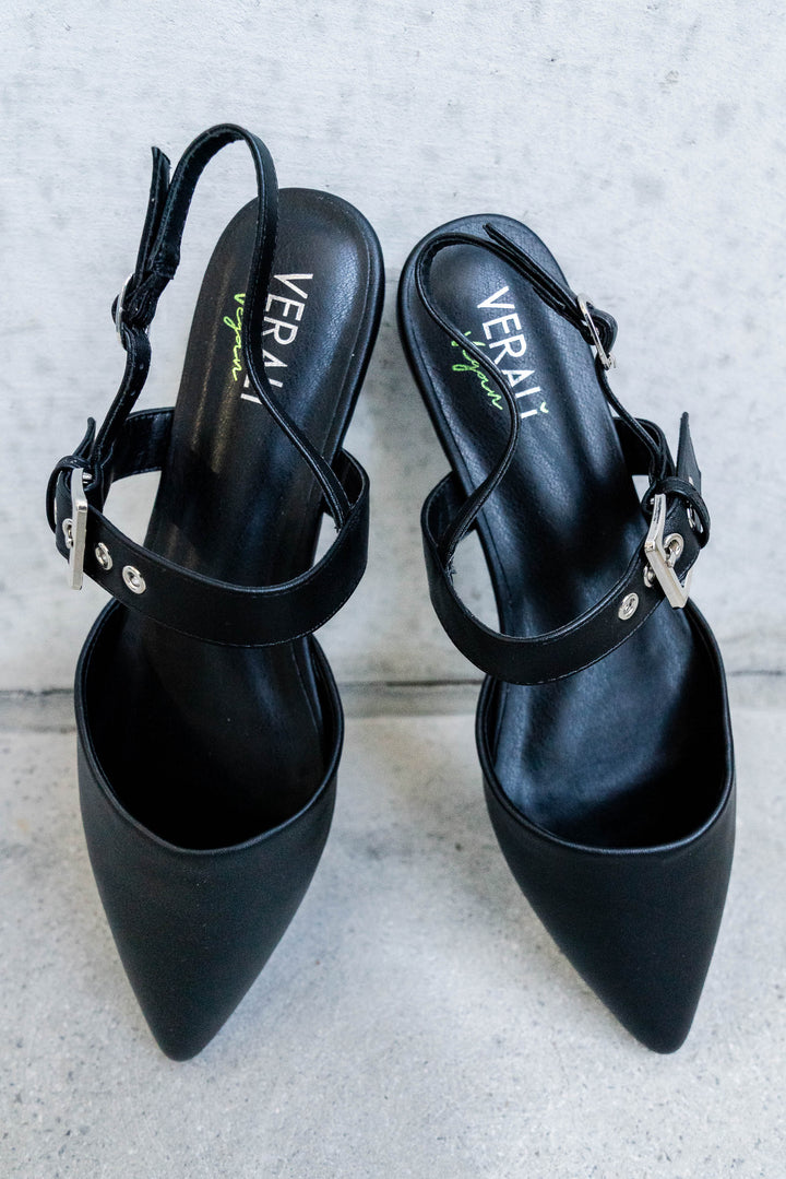 Idaho Sling Back Flats - Black