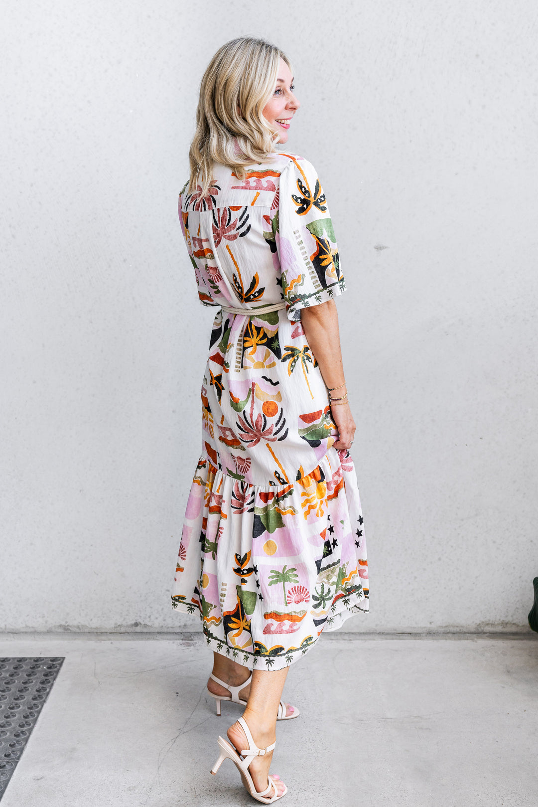 Sunny Palm Midi Dress