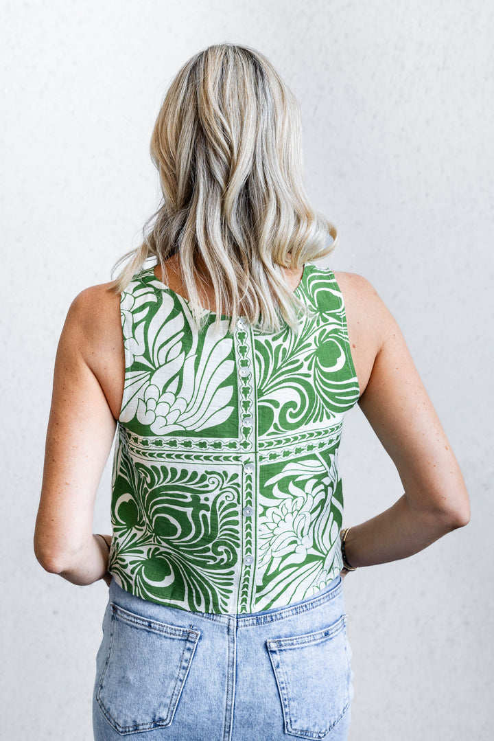 Charli Print Tank - Green