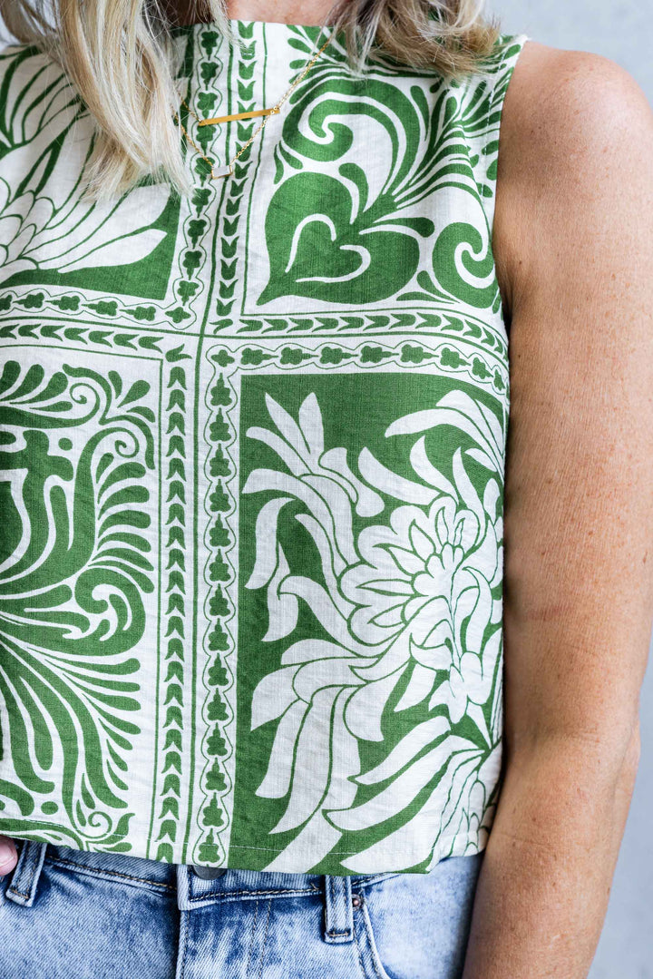 Charli Print Tank - Green