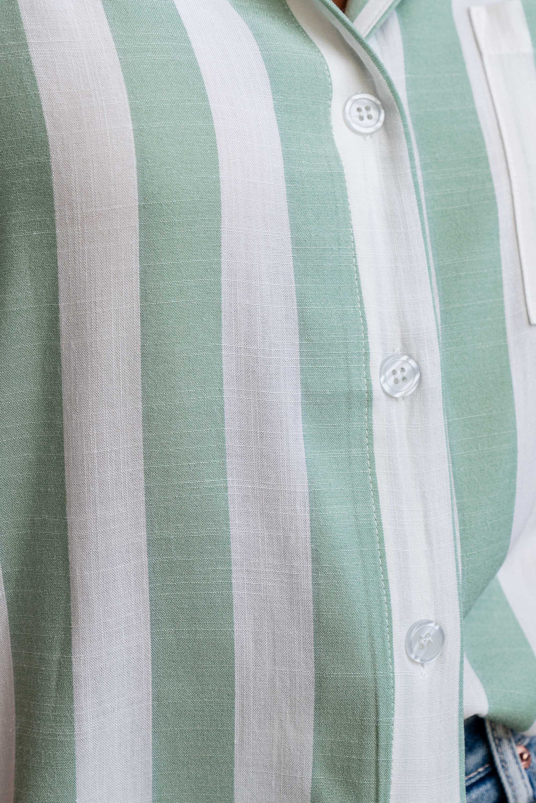 Stevie Shirt - Sage Stripe