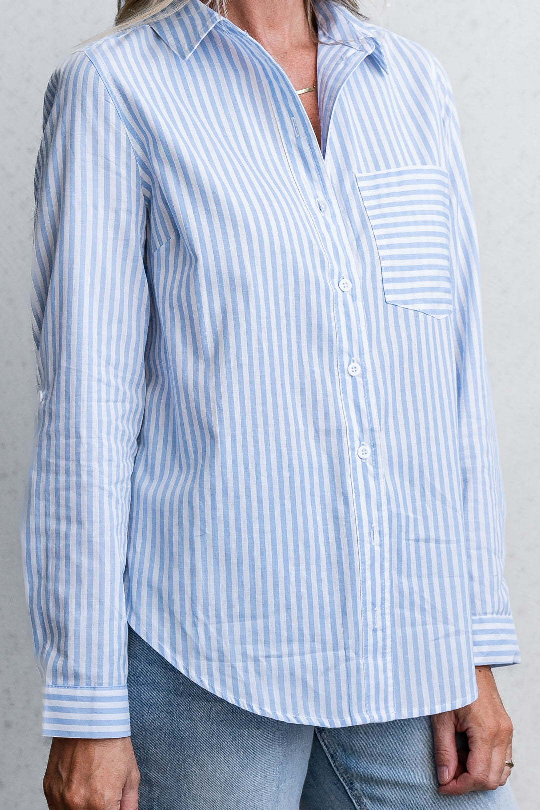 Camryn Shirt - Sky Stripe