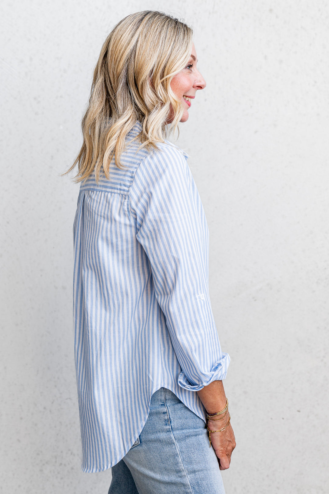 Camryn Shirt - Sky Stripe