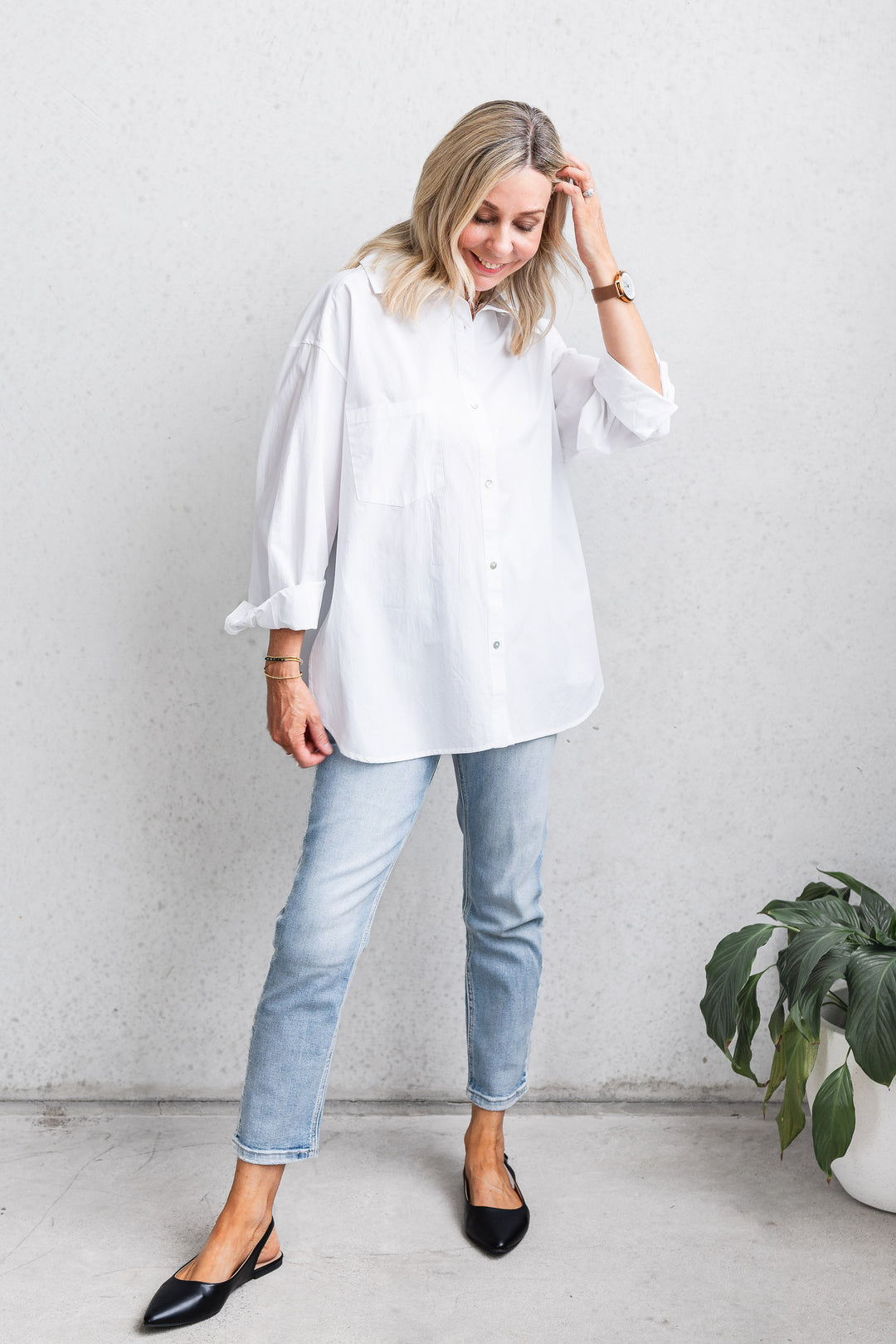 Bri Poplin Shirt - White