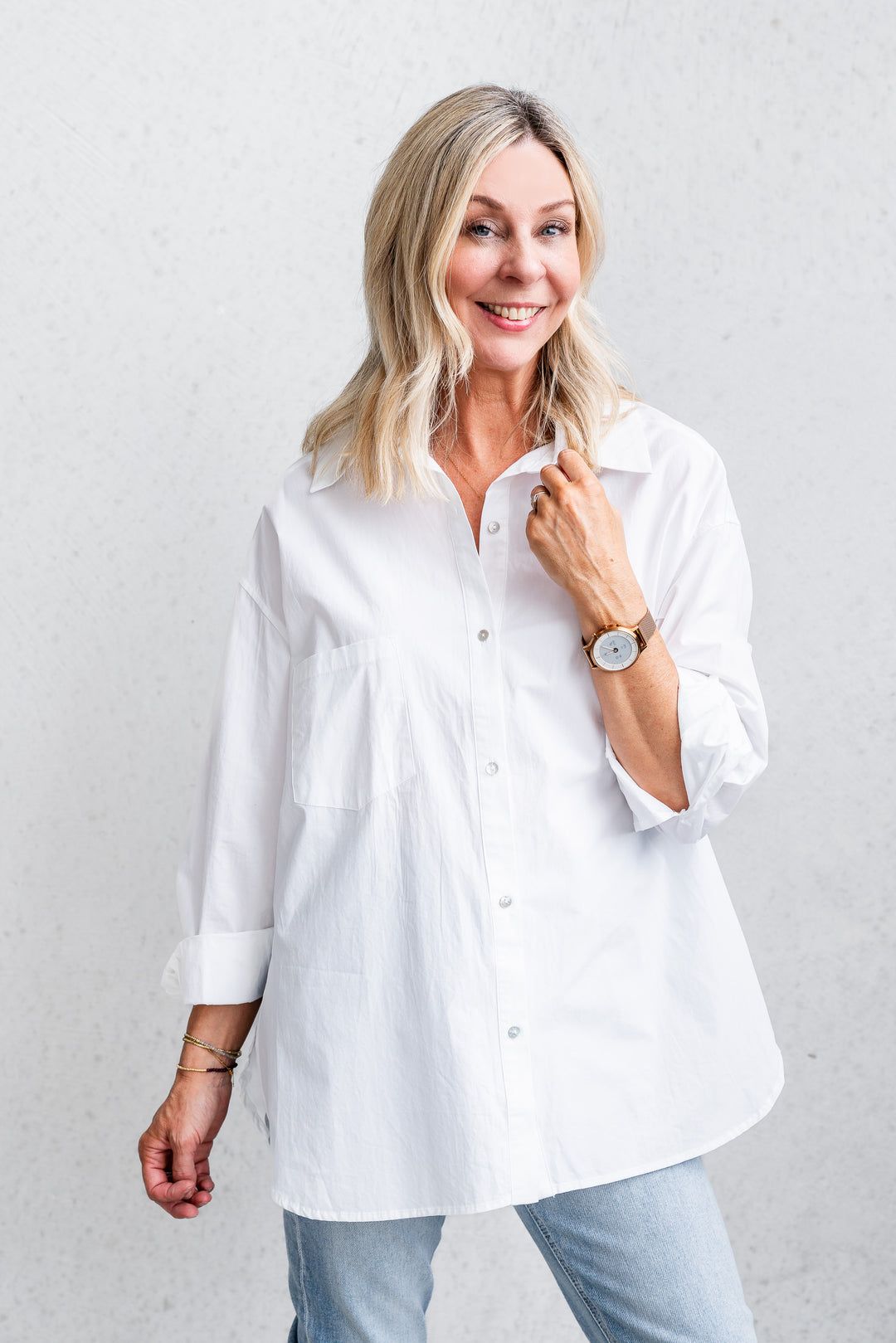 Bri Poplin Shirt - White