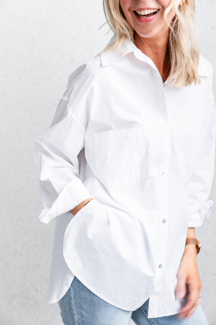 Bri Poplin Shirt - White