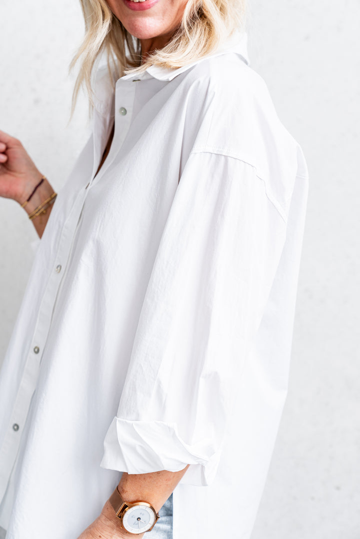 Bri Poplin Shirt - White