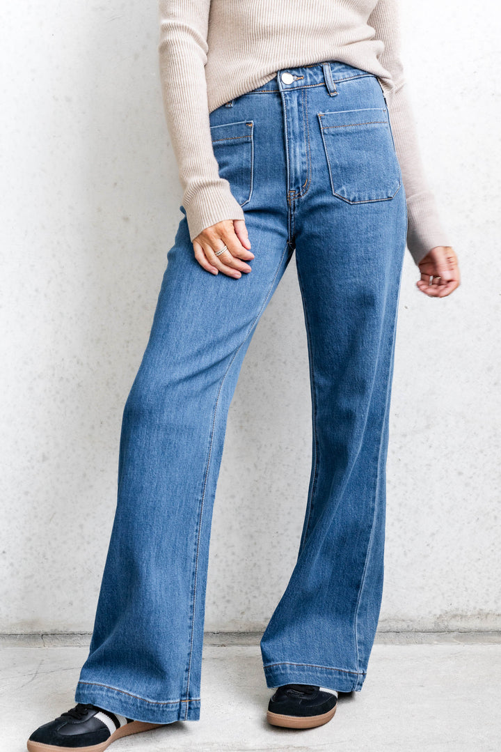 Sophie Wide Leg Jean - Dark Blue