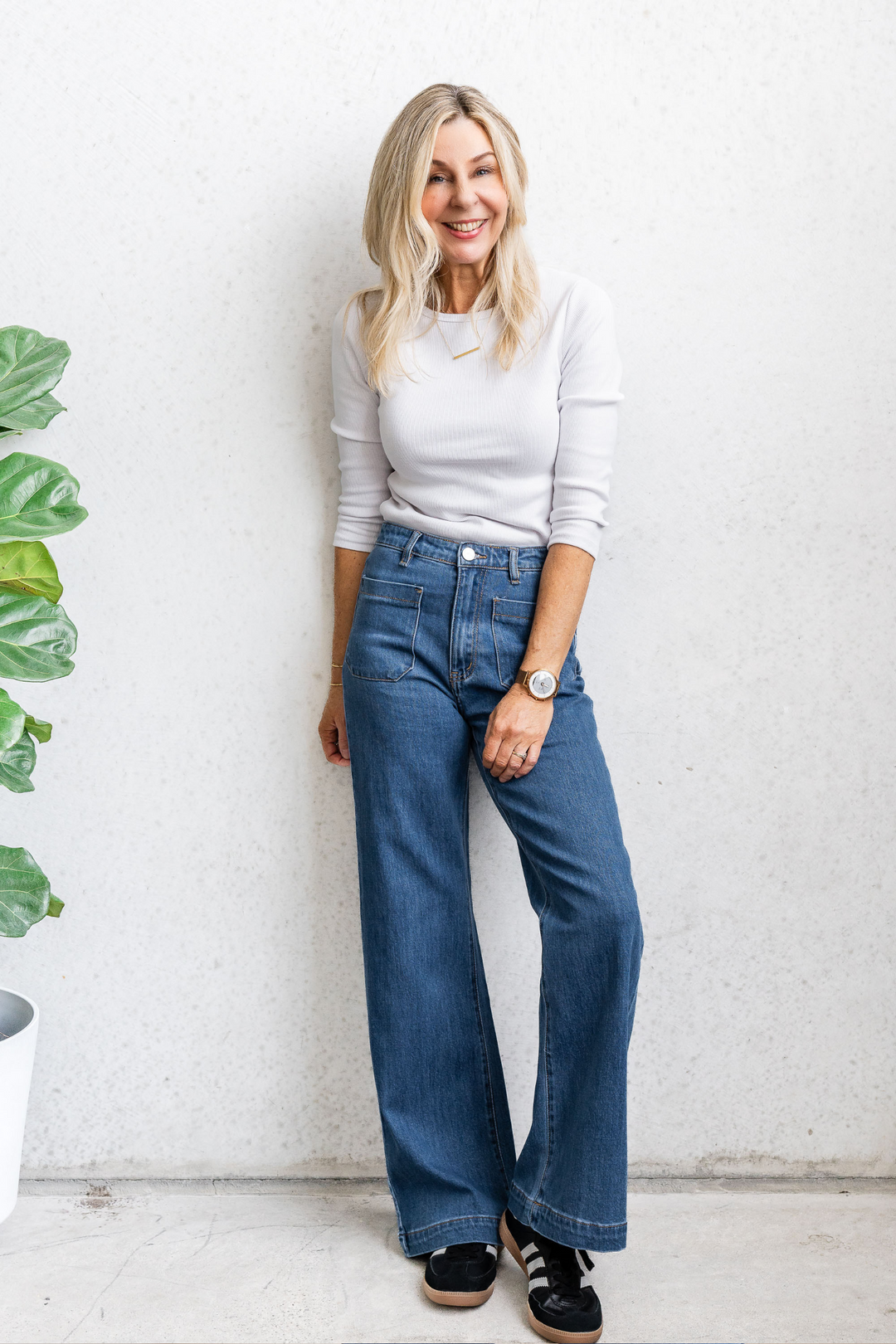 Sophie Wide Leg Jean - Dark Blue