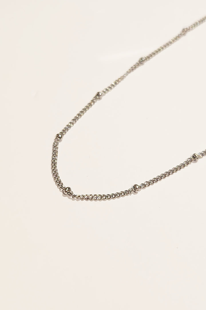 Dot Bead Necklace - Silver