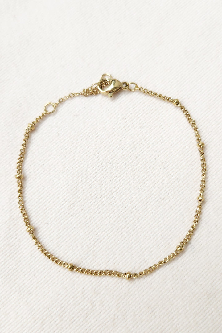 Single Dot Bead Bracelet - Gold