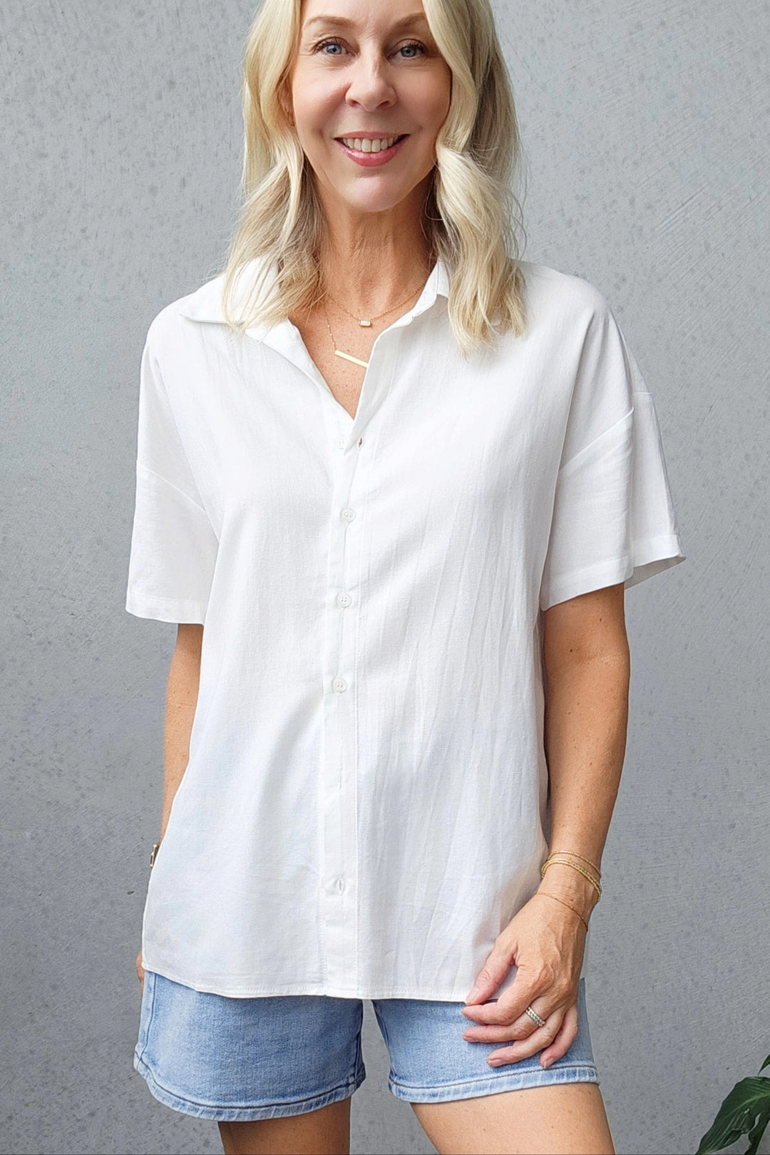 Ella Short Sleeved Shirt - White