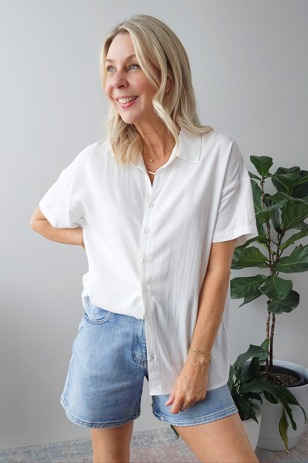 Ella Short Sleeved Shirt - White