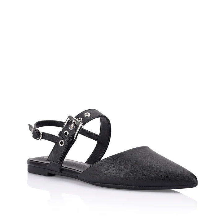 Idaho Sling Back Flats - Black